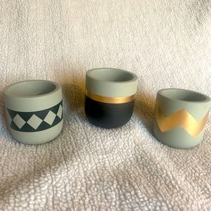 HB Design Co. Cement Decorative Succulent Pots Set of 3